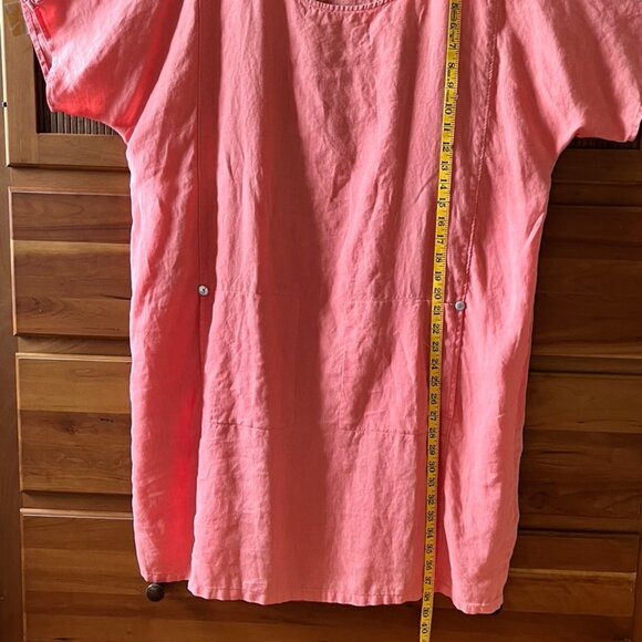 Salmon Linen Eileen Fisher Shift, L - Picture 5 of 8